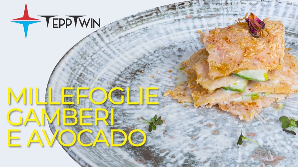 Shrimp millefeuille with Avocado